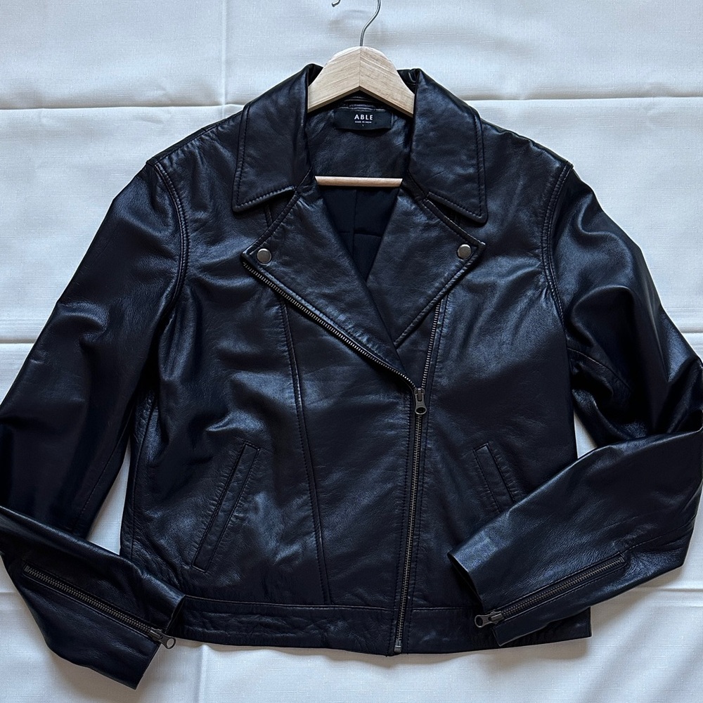 Able Black Leather Jacket - image 1